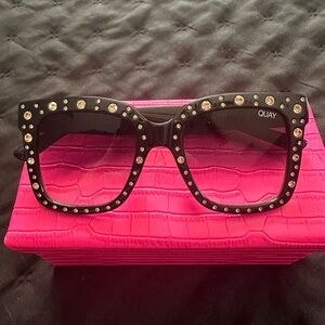 Quay Rose Gold Rhinestone Sunglasses